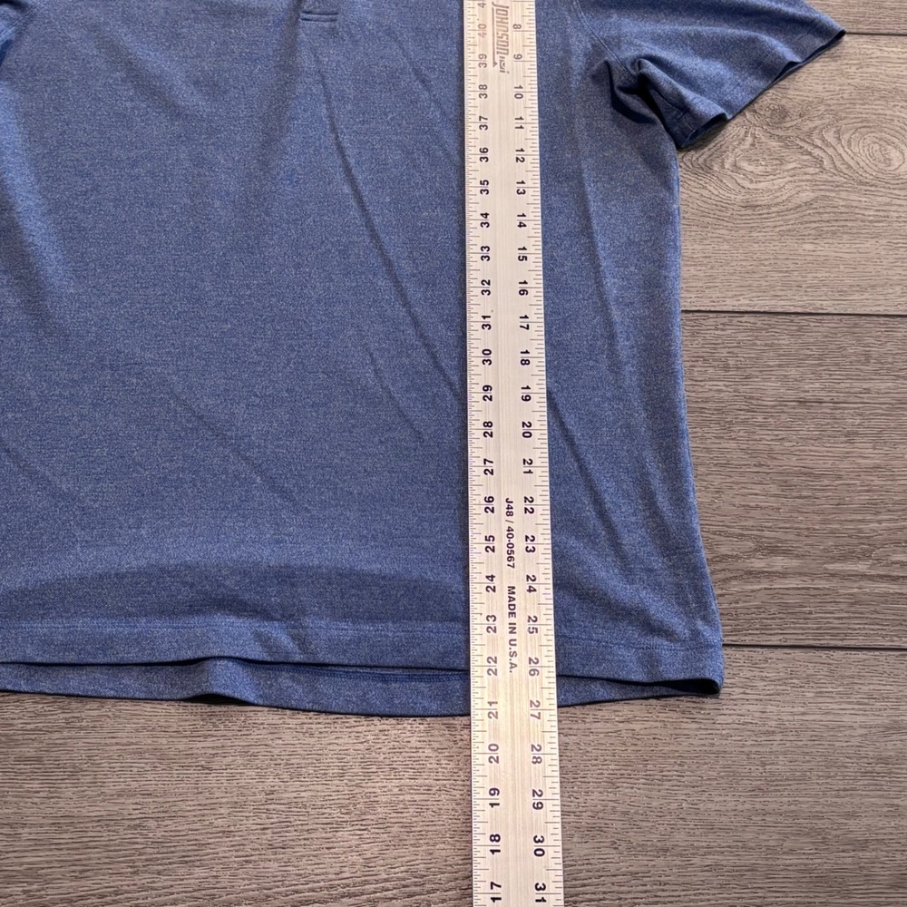 Lululemon Evolution Polo Mens Large Blue Heathered Golf Athletic Preppy Casual - Picture 4 of 7